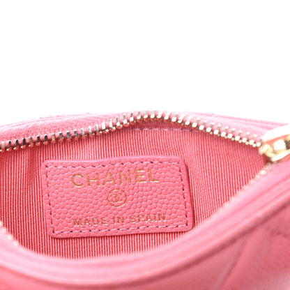Chanel Caviar Quilted Flap Zip Card Holder Pink 6 of 8