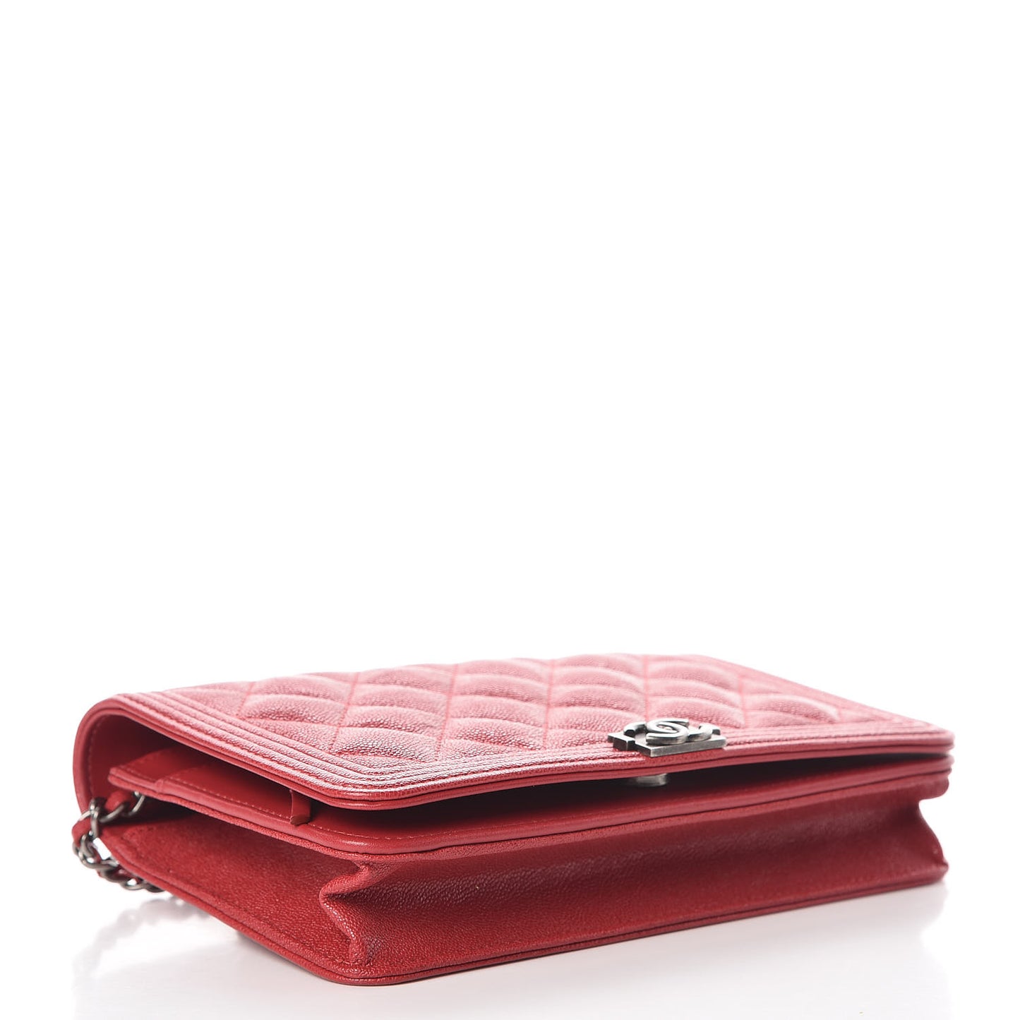 Caviar Quilted Boy Wallet On Chain WOC Red