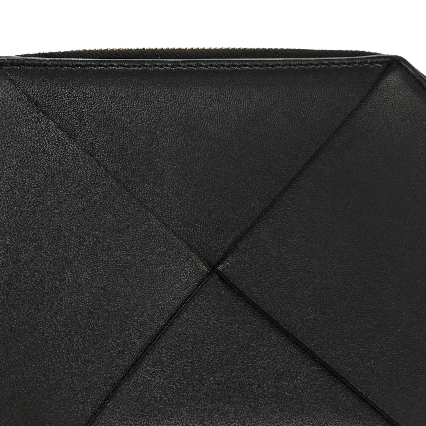 Nappa Intrecciato Origami Pouch Wristlet Black