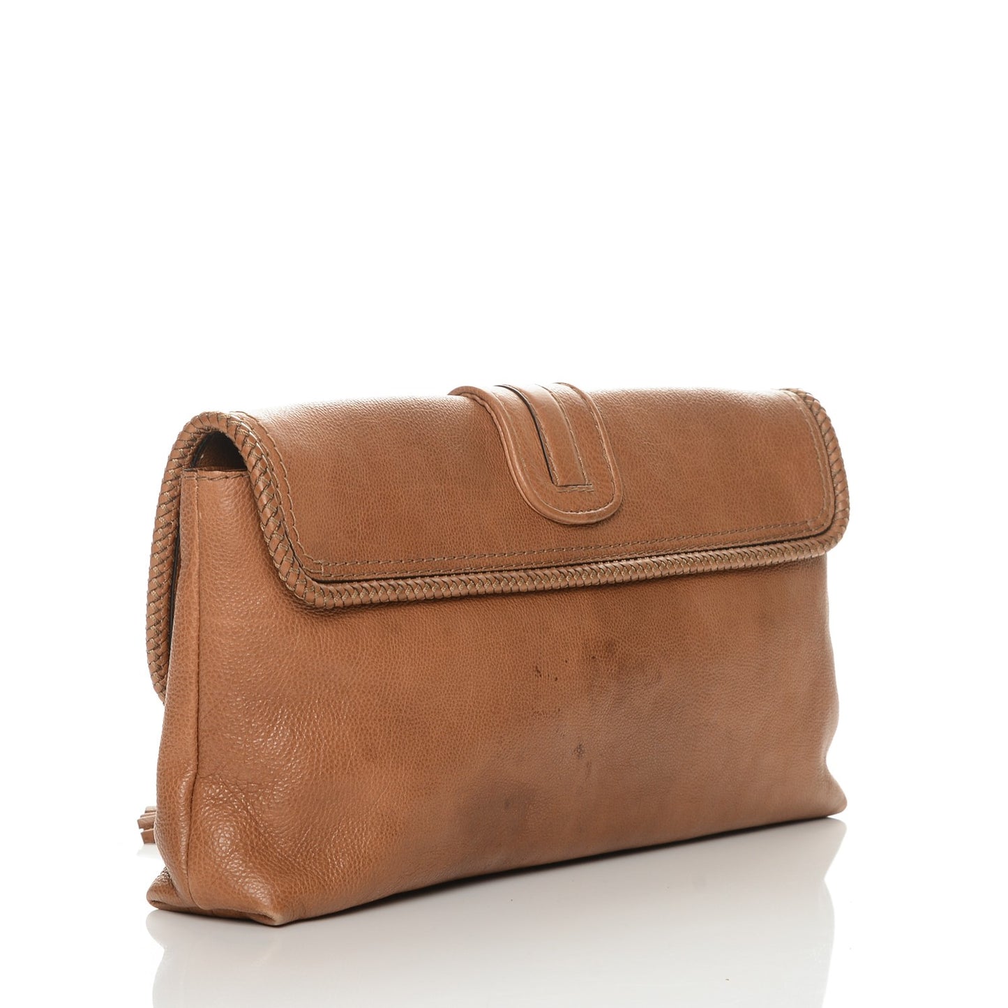 Pebbled Calfskin Marrakech Clutch Camel