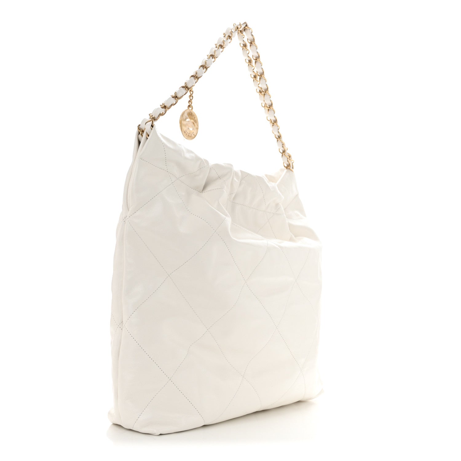 Chanel Shiny Calfskin Quilted Chanel 22 White 4 of 12
