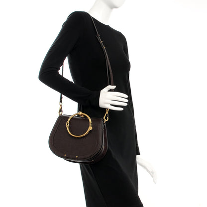 Chloe Calfskin Suede Medium Nile Bracelet Bag Carbon Brown 2 of 10