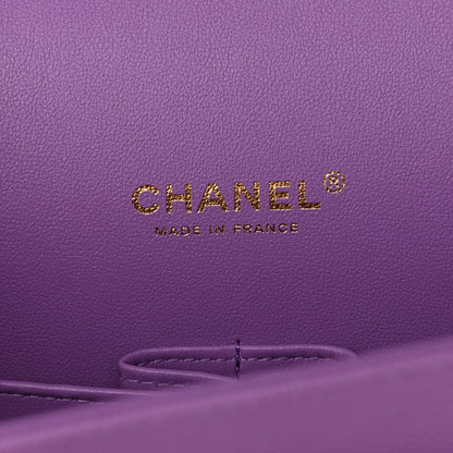 Chanel Caviar Quilted Maxi Double Flap Purple 6 of 10
