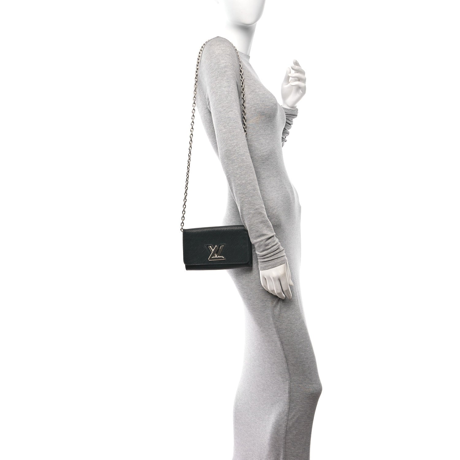 Louis Vuitton Epi Twist Chain Wallet Black 3 of 9