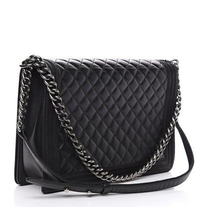 Chanel Calfskin Quilted Large Boy Flap Black 2 of 14
