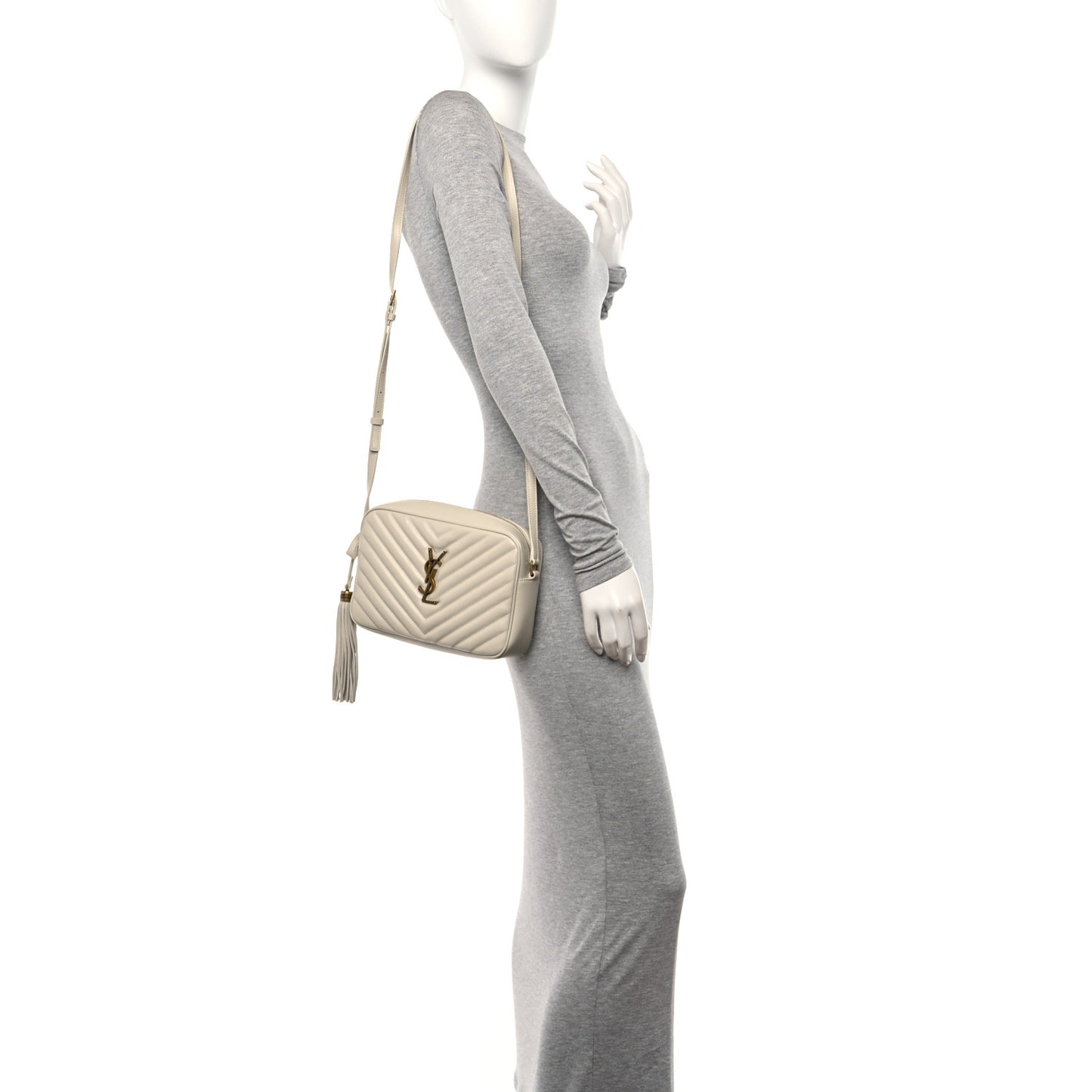 Calfskin Matelasse Monogram Lou Camera Bag Crema Soft