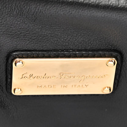 Salvatore Ferragamo Grained Calfskin Mya Flip Lock Shoulder Bag Black 6 of 11