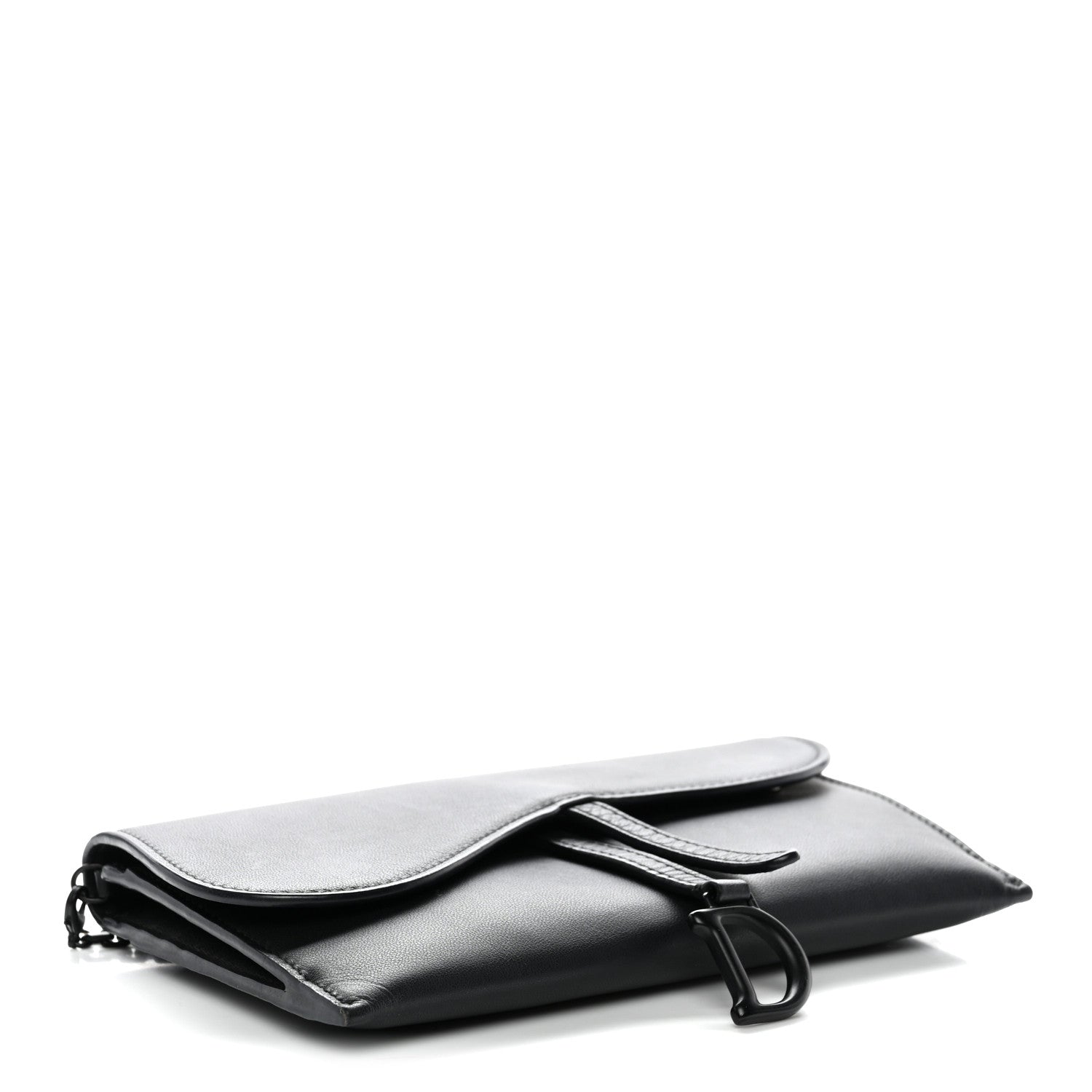 Christian Dior Ultra Matte Calfskin Saddle Chain Wallet Pouch