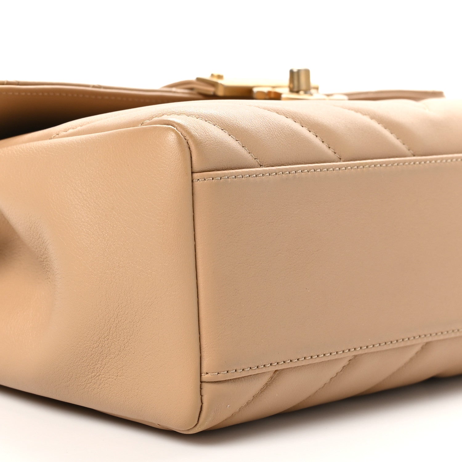 Chanel Calfskin Quilted Chevron In The City Bag Beige 9 of 10