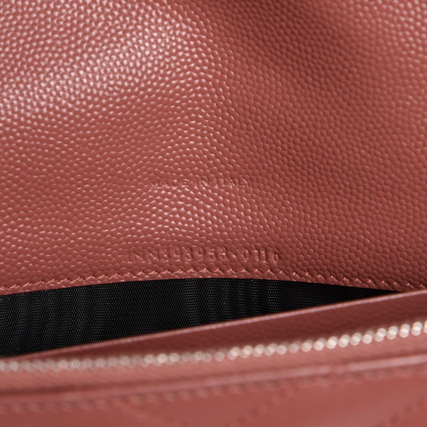 Saint Laurent Grain De Poudre Matelasse Chevron Monogram Envelope Chain Wallet Blush Fonce 8 of 12