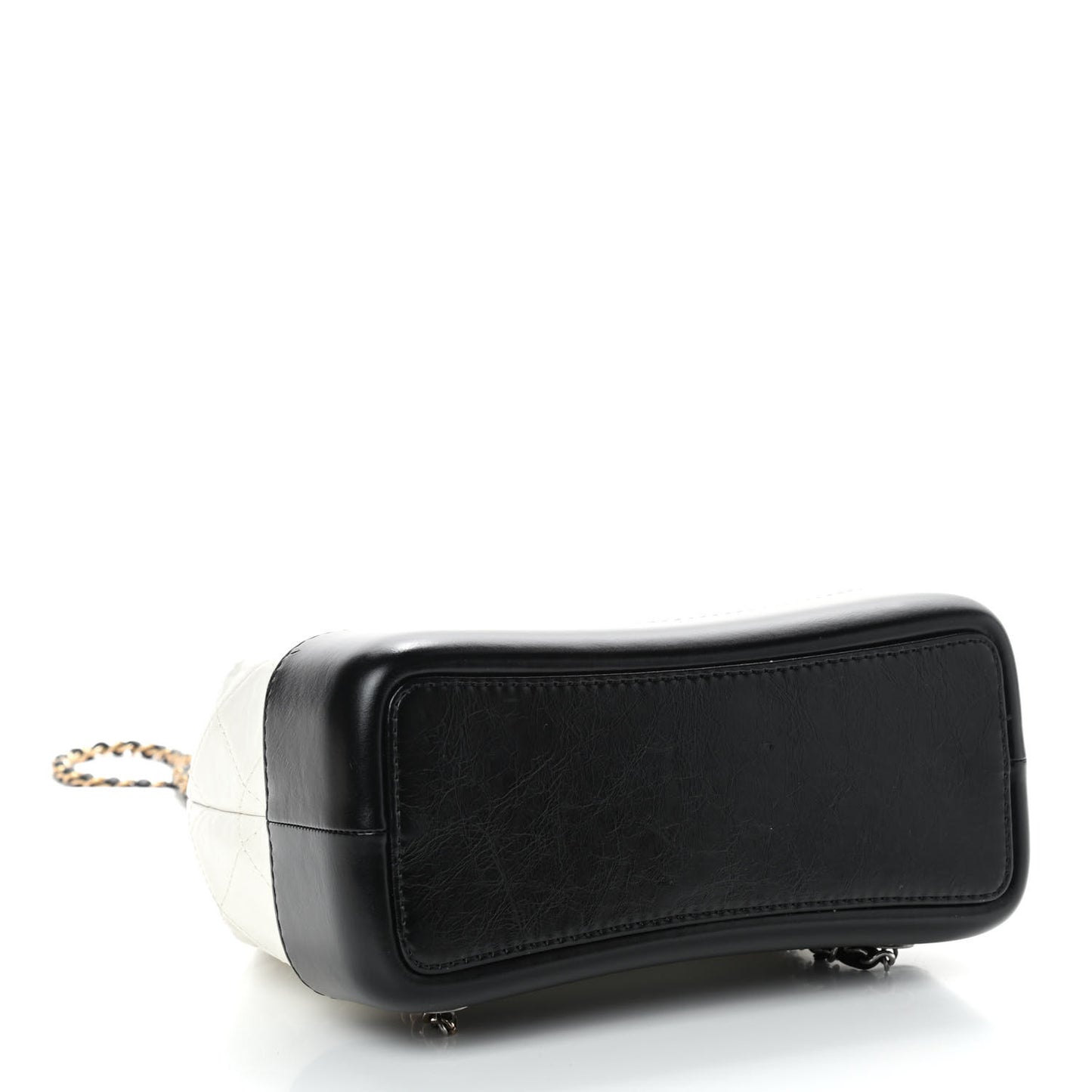 Aged Calfskin Quilted Small Gabrielle Backpack Black White