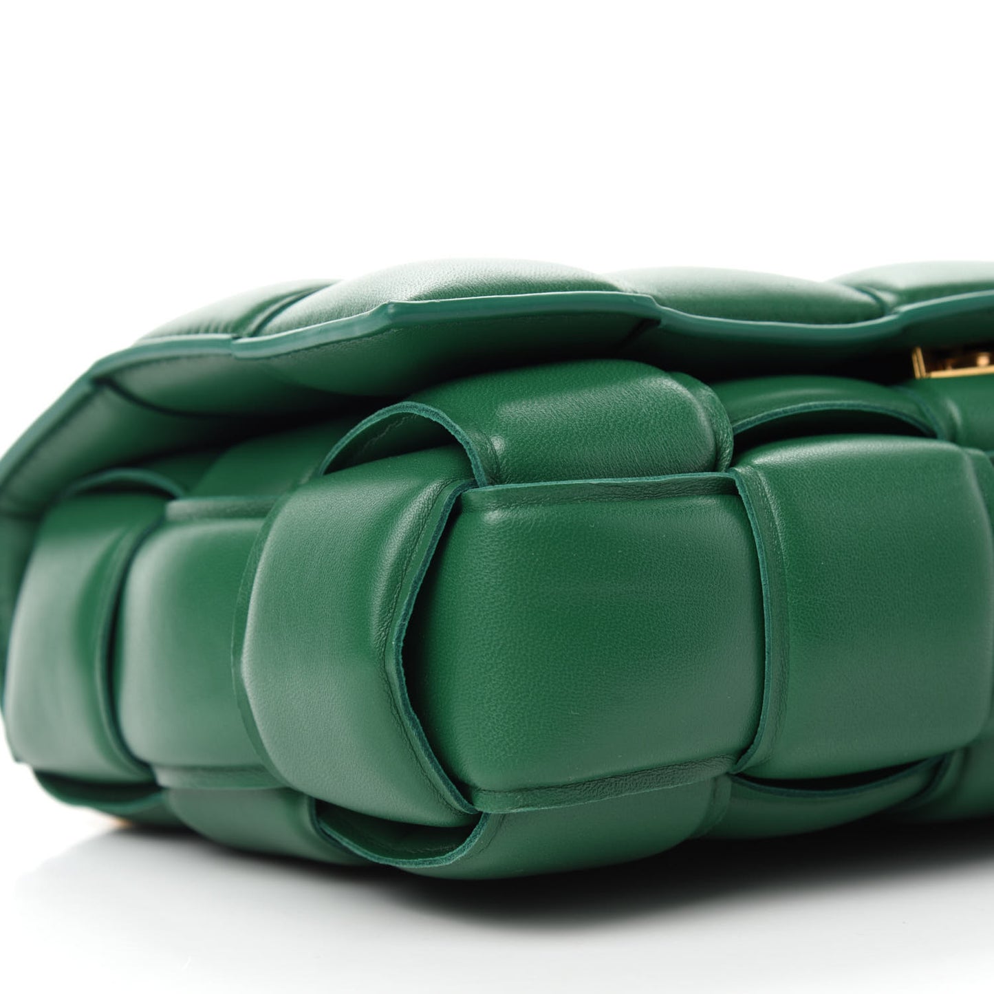 Lambskin Maxi Intreccio Padded Chain Cassette Crossbody Bag Racing Green