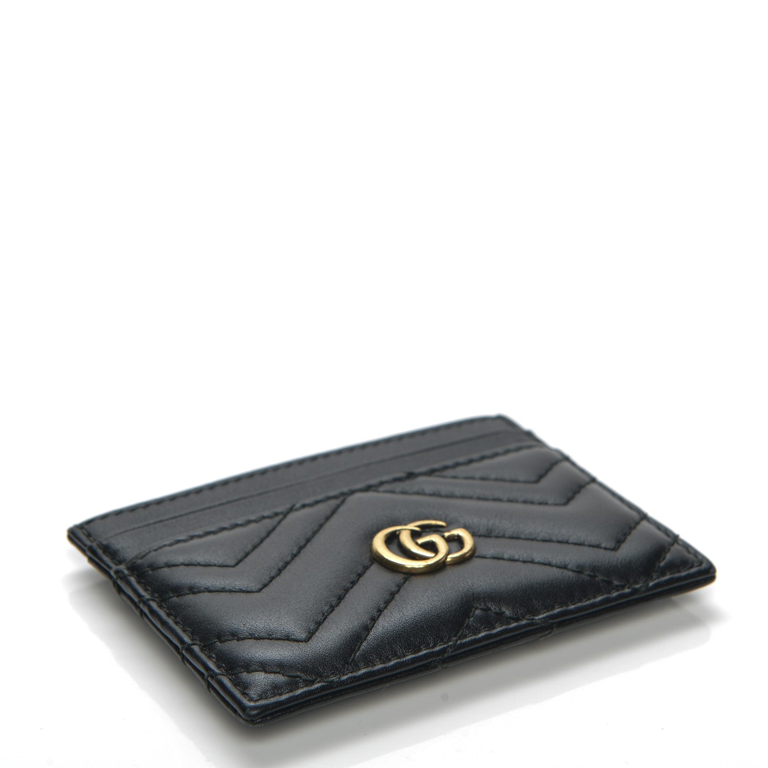 Gucci Calfskin Matelasse GG Marmont Card Holder Black 4 of 6
