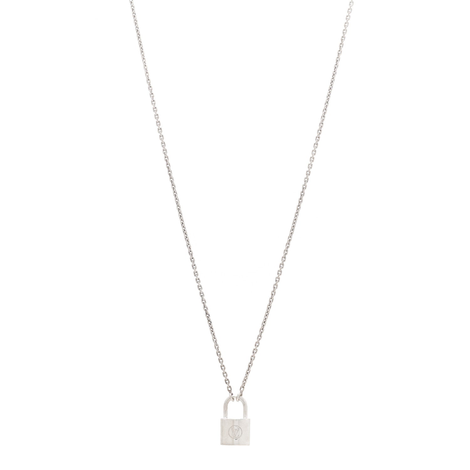 Louis Vuitton Sterling Silver Lockit Necklace 1 of 5