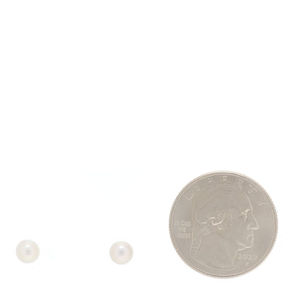 Mikimoto 18K White Gold 5-5.5mm Akoya Pearl Stud Earrings 2 of 4