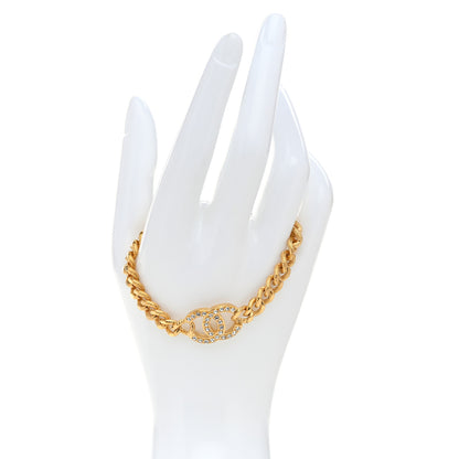 Chanel Crystal CC Chain Link Bracelet Gold 2 of 6