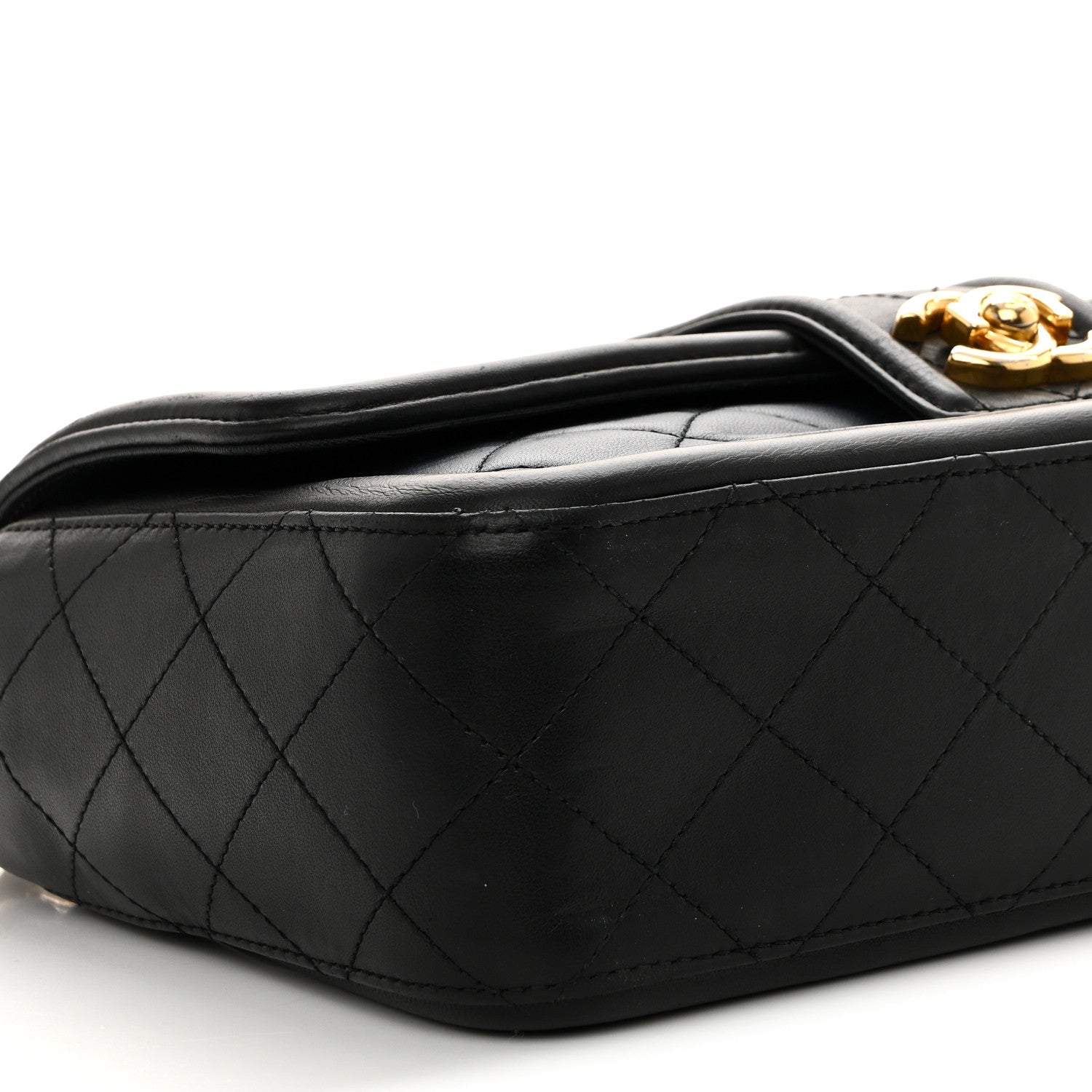 Chanel Lambskin Quilted Medium Elegant CC Flap Navy Black 4 of 13