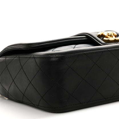 Chanel Lambskin Quilted Medium Elegant CC Flap Navy Black 4 of 13