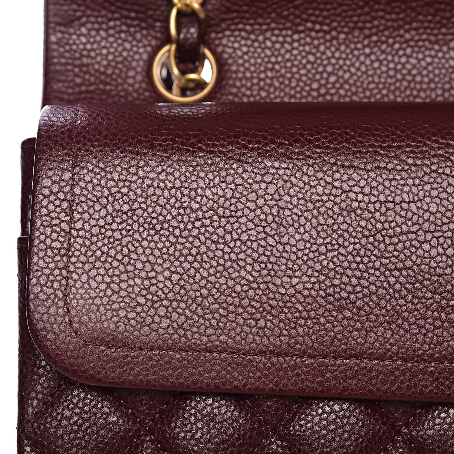 Chanel Caviar Quilted Medium Double Flap Dark Red 8 of 12
