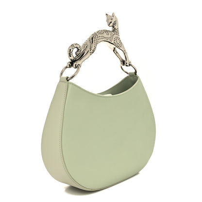 Lanvin Matte Calfskin Cat Hobo Sage 3 of 8
