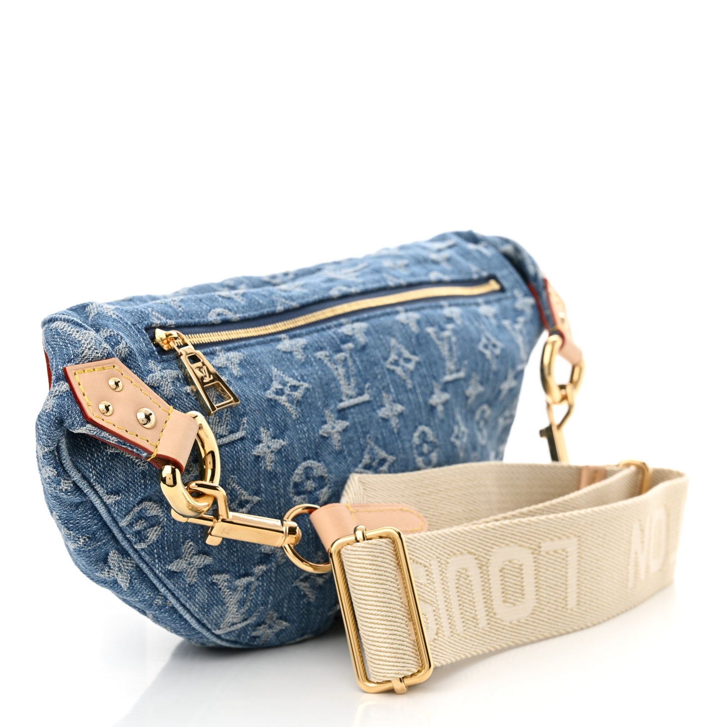 Monogram Denim High Rise Bumbag Blue