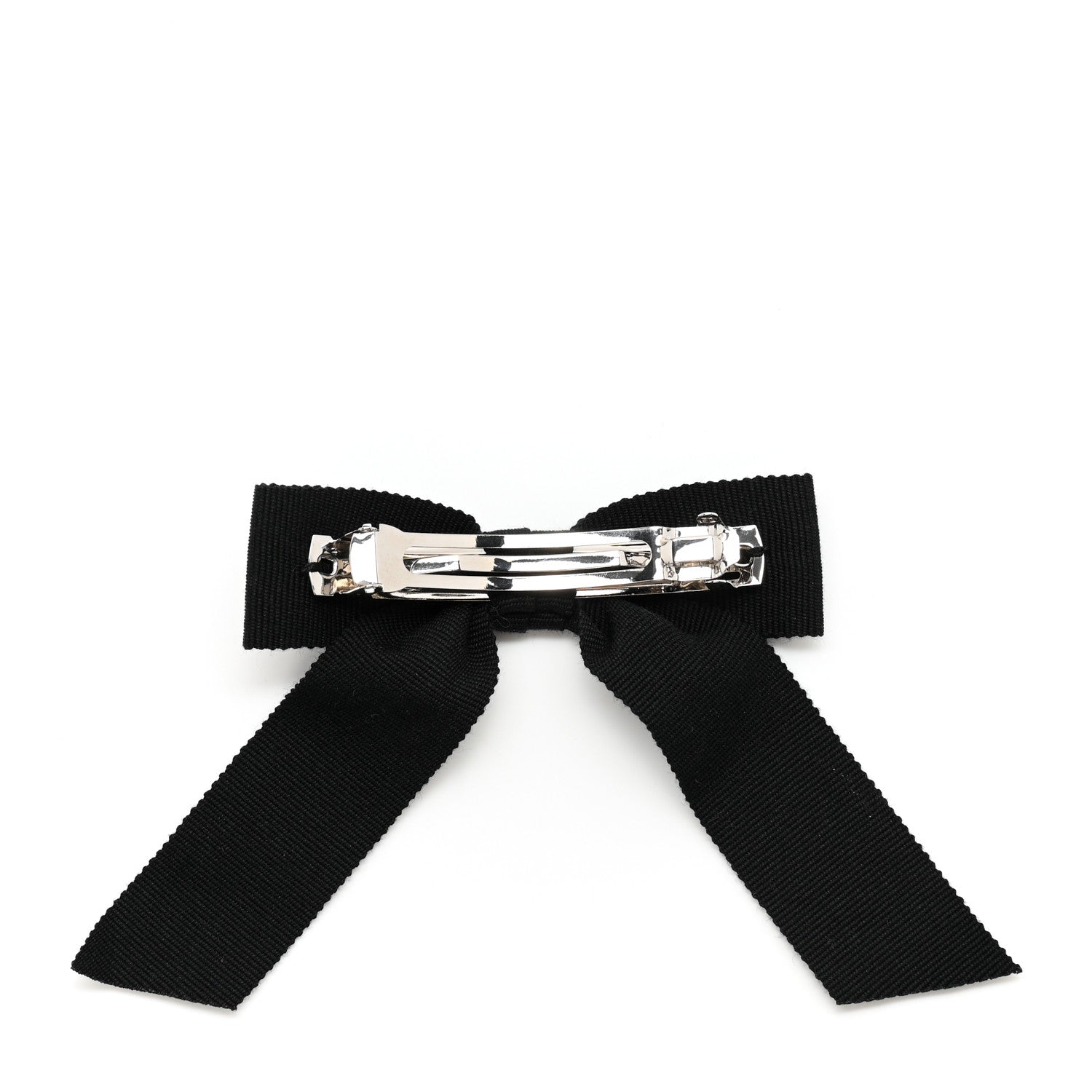 Chanel Grosgrain Bow CC Hair Clip Black 2 of 3