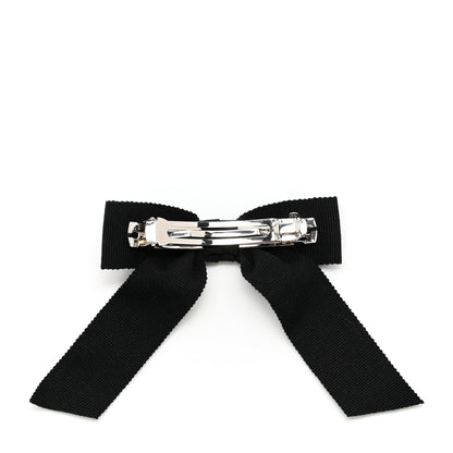 Chanel Grosgrain Bow CC Hair Clip Black 2 of 3