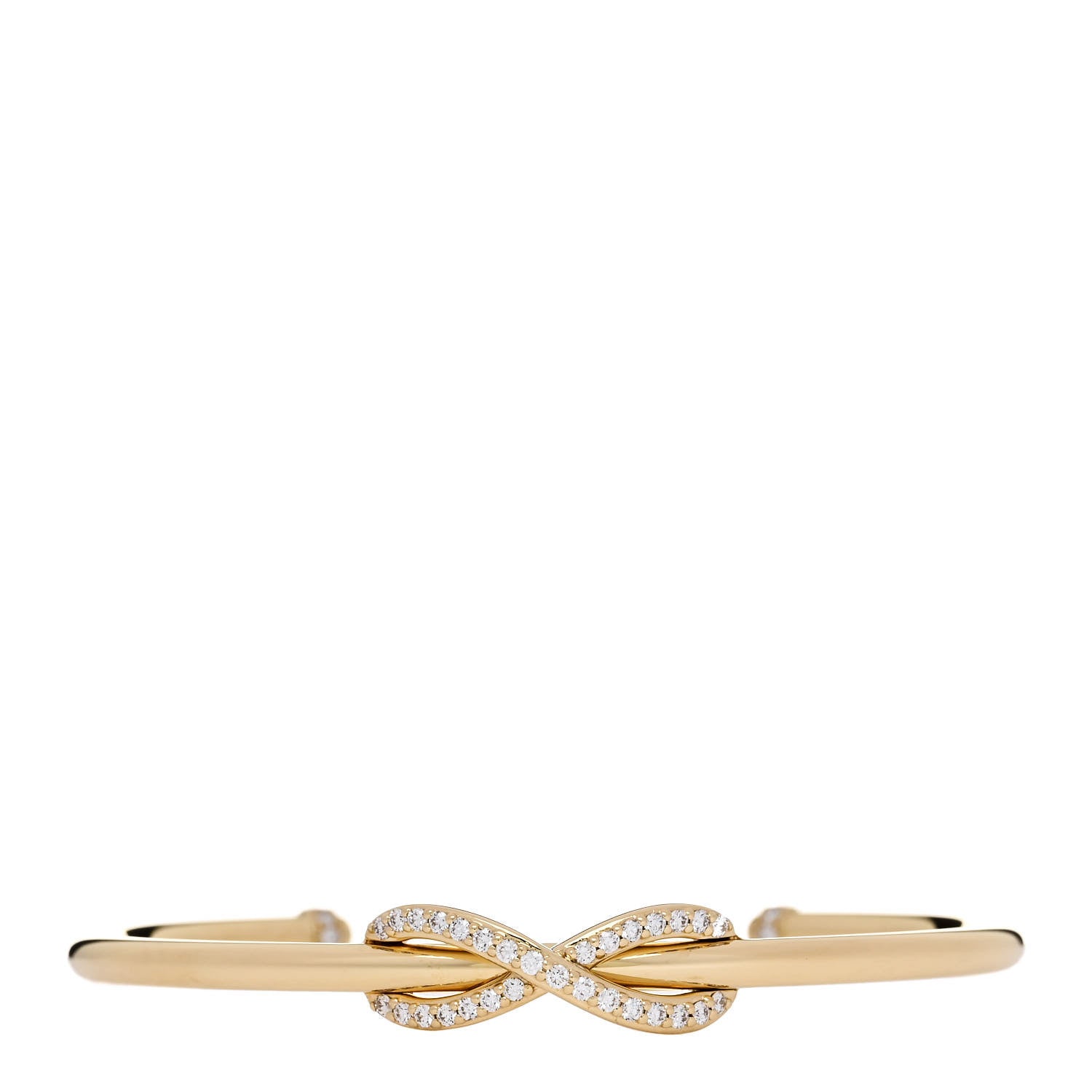 Tiffany 18K Yellow Gold Diamond Infinity Cuff Bracelet 1 of 3
