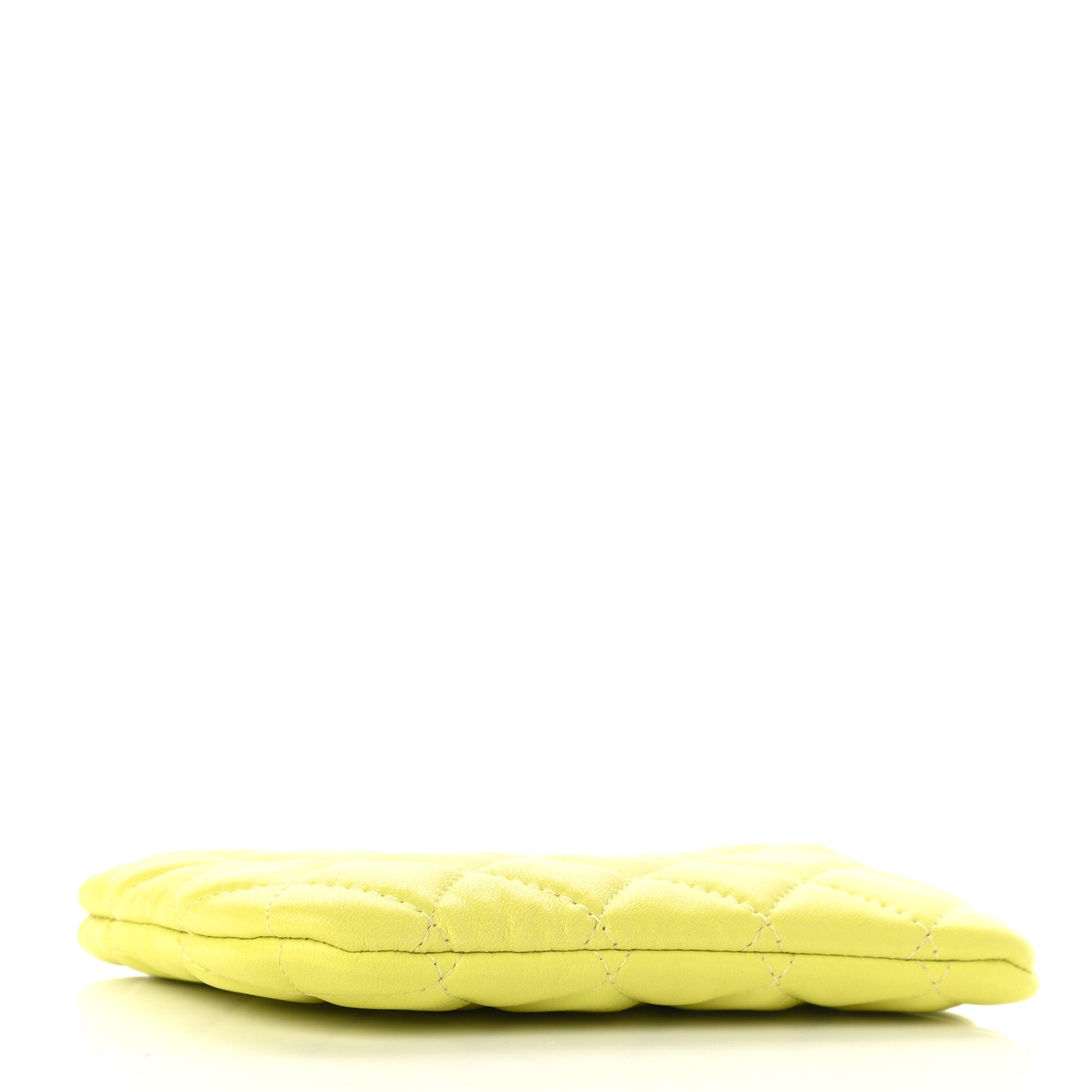 Chanel Lambskin Quilted Small Cosmetic Case Neon Yellow 4 of 9
