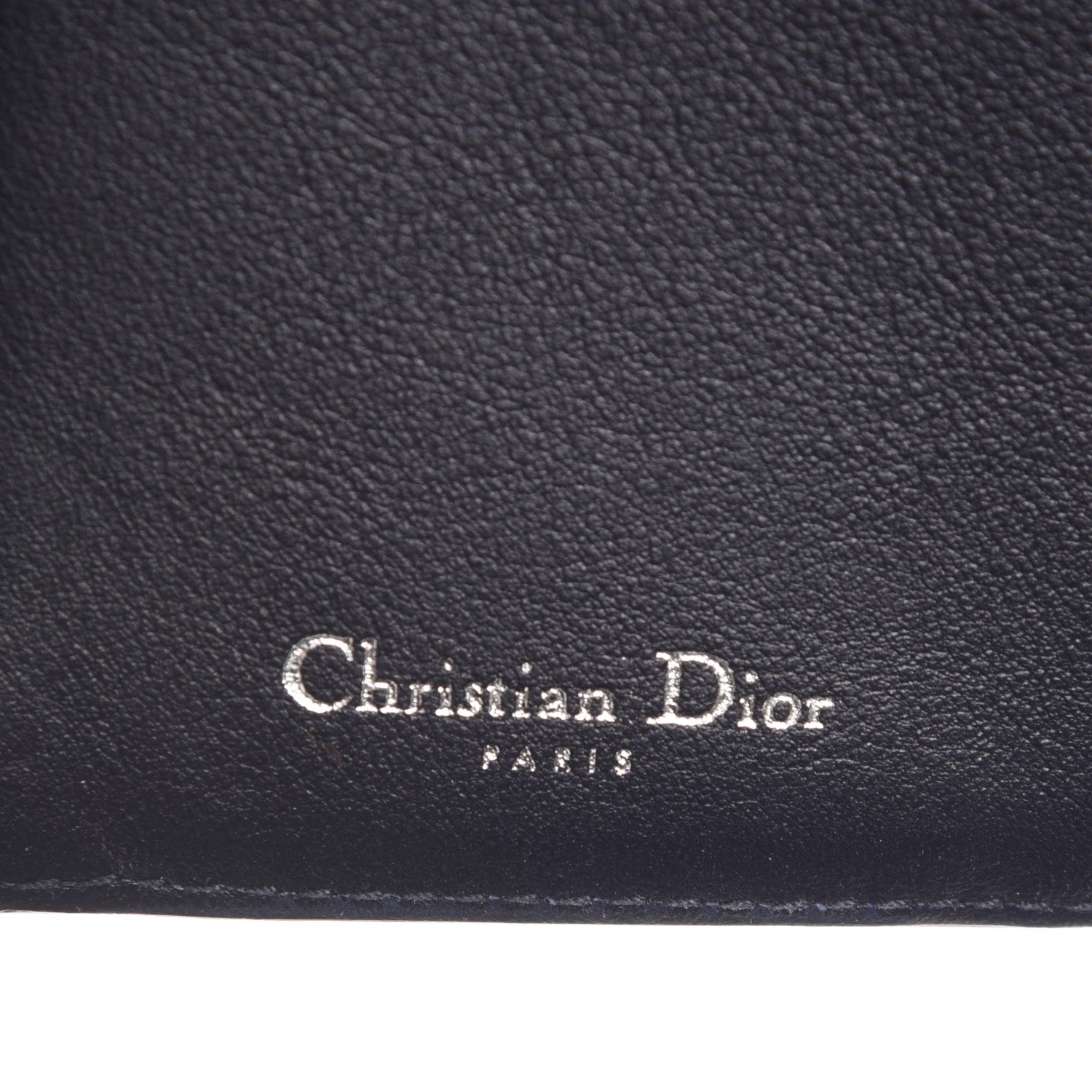 Christian Dior Bullcalf Diorissimo Medium Envelope Wallet Black Blue 6 of 7