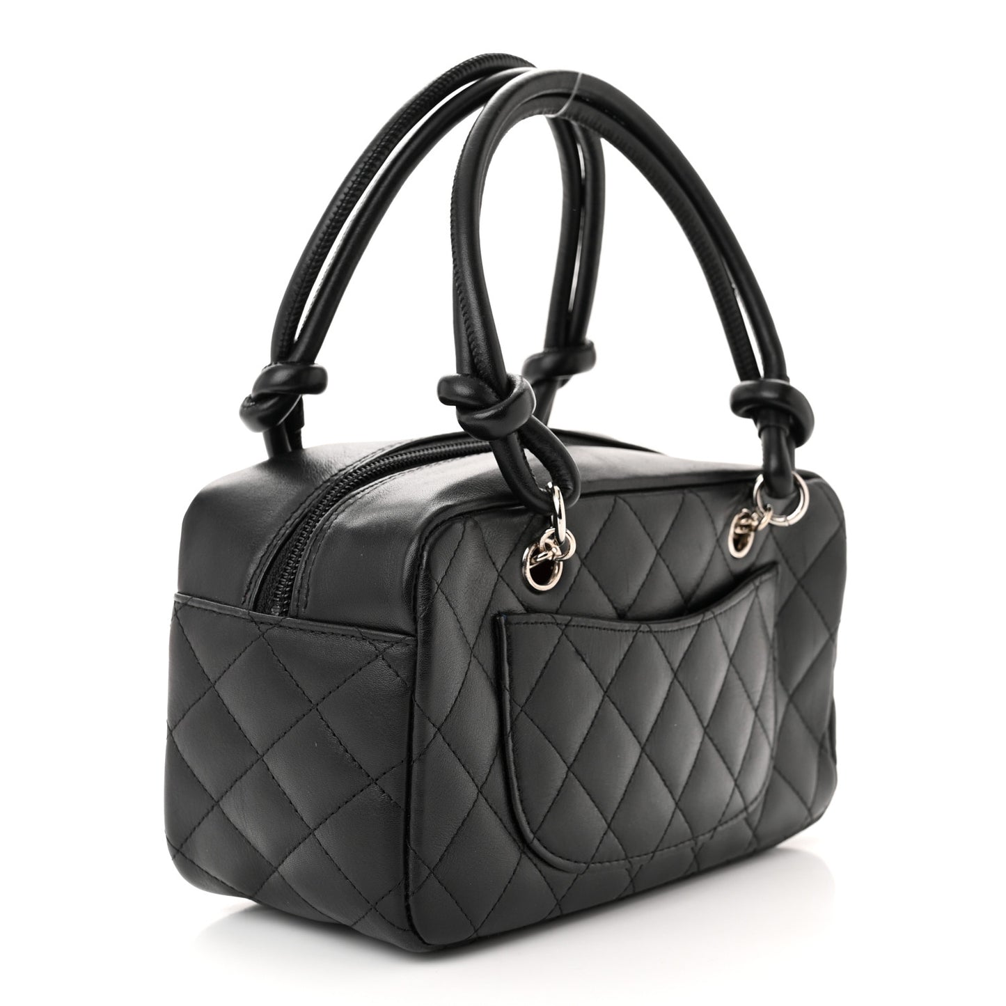 Calfskin Quilted Small Cambon Bowler Black White
