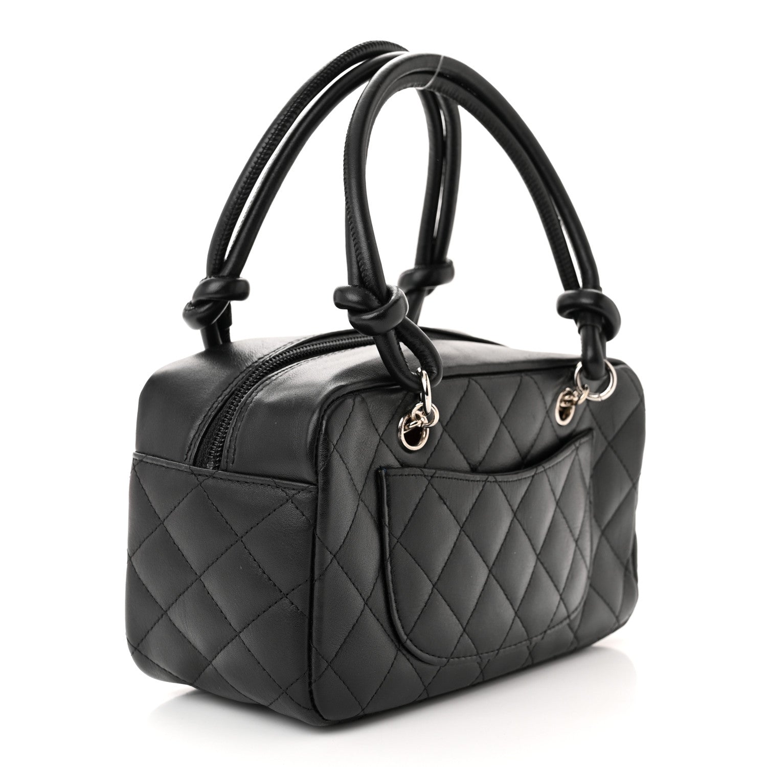 Chanel Calfskin Quilted Small Cambon Bowler Black White 3 of 11