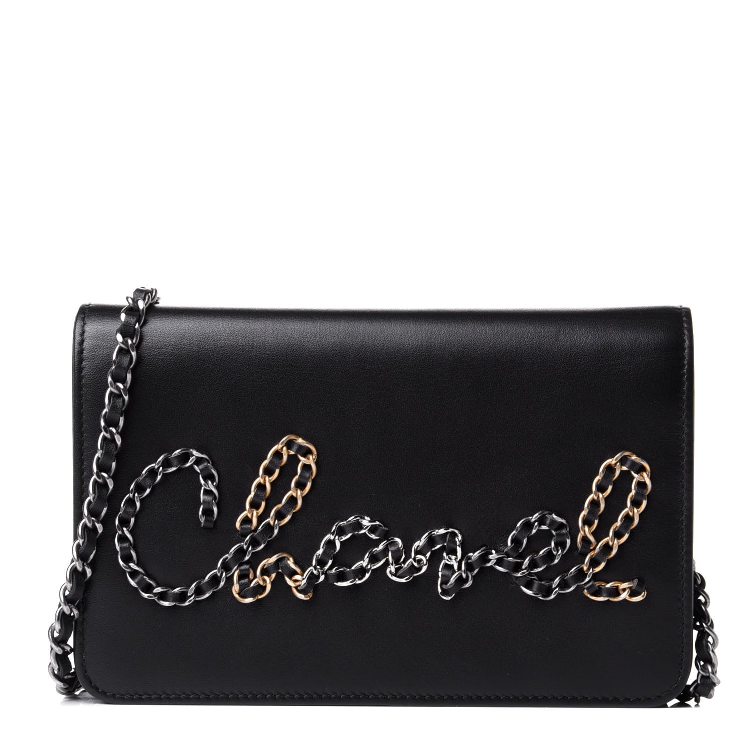 Chanel Calfskin Chain 20s Signe Wallet on Chain WOC Black 1 of 11