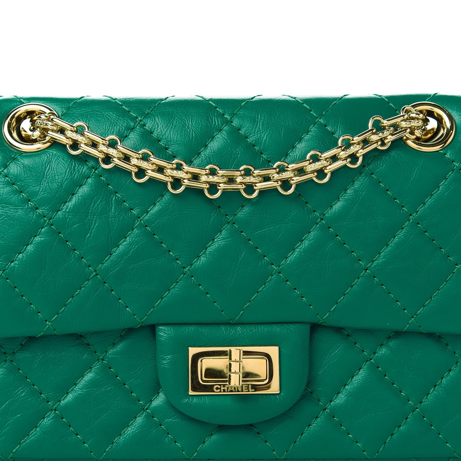 Chanel Aged Calfskin Quilted 2.55 Reissue Mini Flap Green 10 of 10