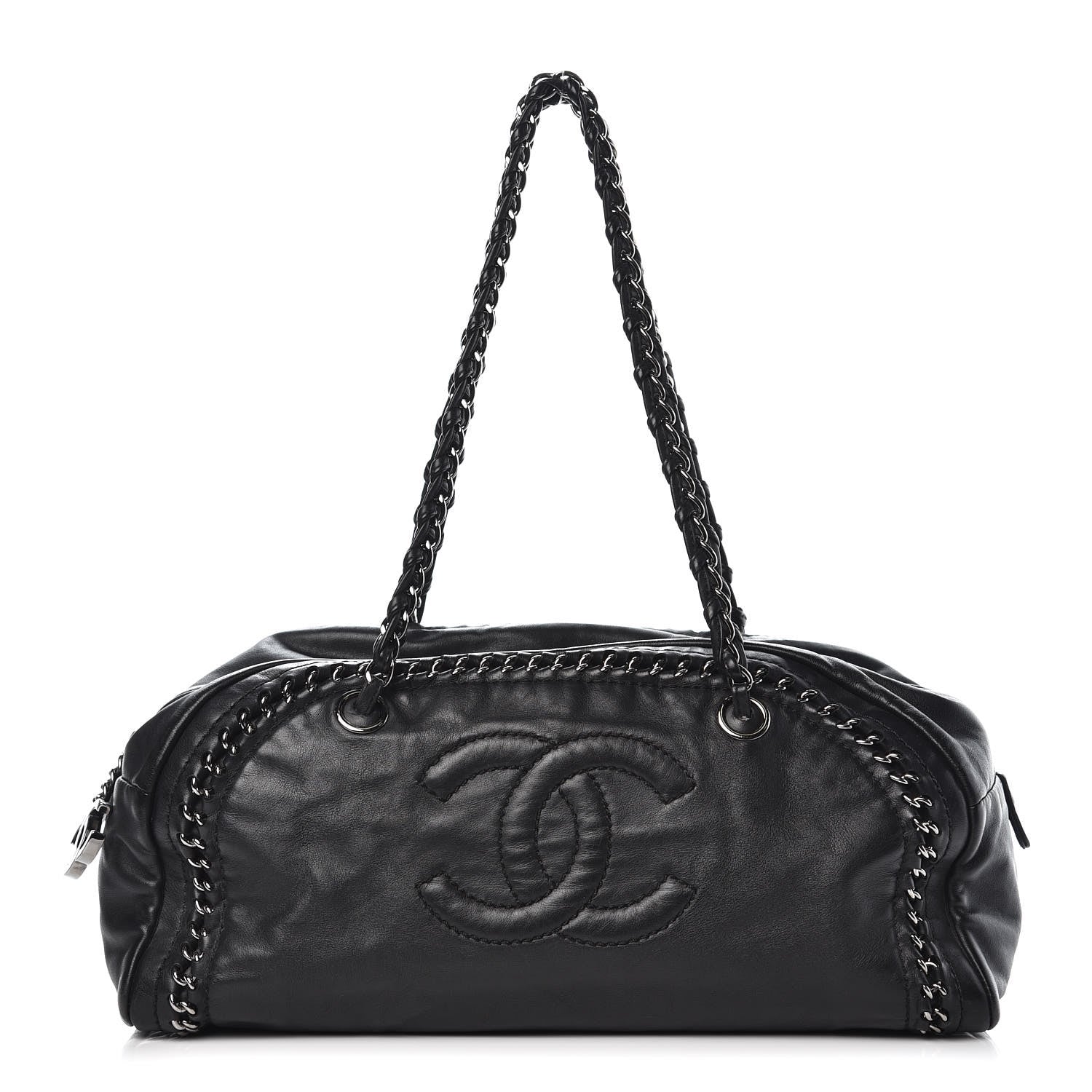 Chanel Smooth Calfskin Medium Luxe Ligne Bowler Black 1 of 14