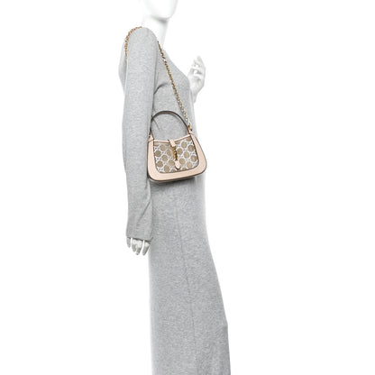 Gucci Lizard Mesh Crystal GG Monogram Mini Jackie 1961 Hobo Light Powder Skin Rose 2 of 11