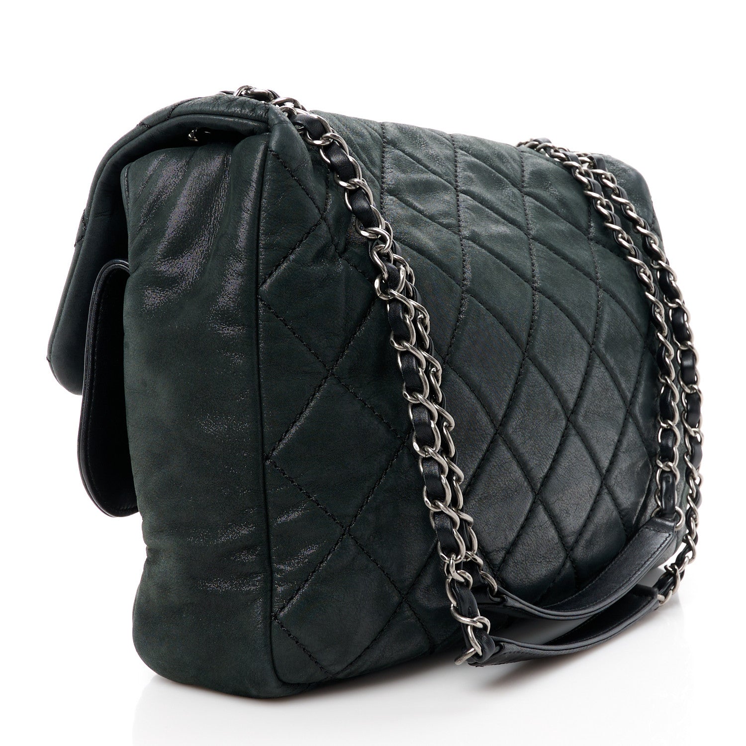 Chanel Iridescent Calfskin Jumbo In the Mix Double Flap Black 3 of 12