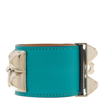 Hermes Epsom Collier De Chien CDC Bracelet S Bleu Paon 2 of 9