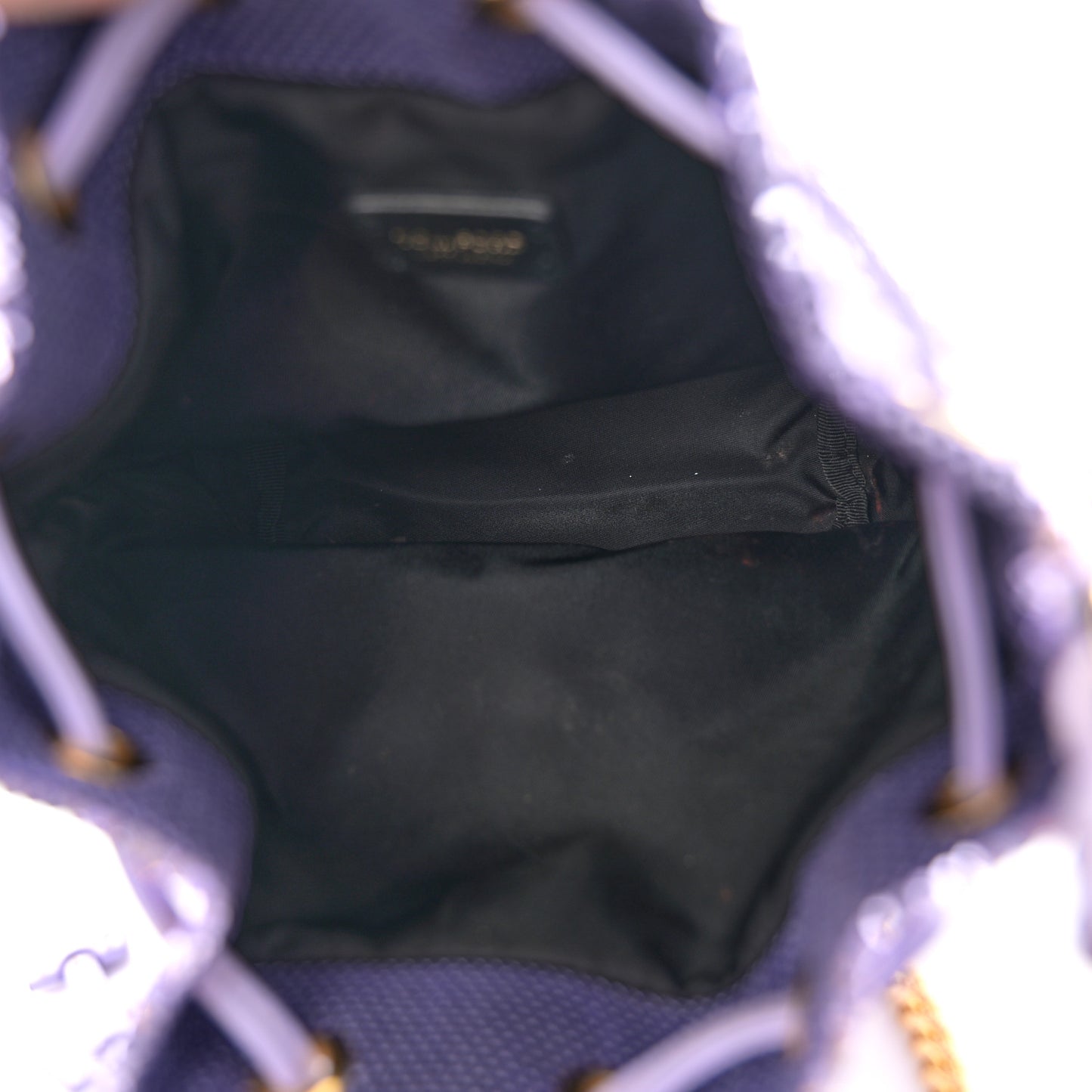 Sequin Small Disco Chain Bucket Bag Light Purple