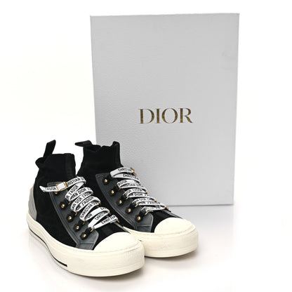 Christian Dior Technical Knit Calfskin Womens Walk'N'Dior High Top Sneakers 38 Black 9 of 9