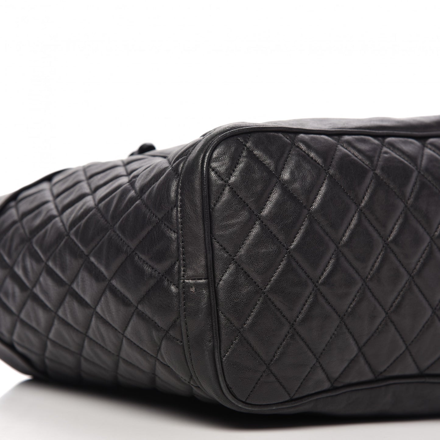 Lambskin Chain Embellished Blare Tote Black