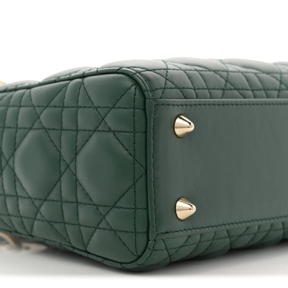 Christian Dior Lambskin Cannage Small My ABCDior Lady Dior Dark Green 9 of 10