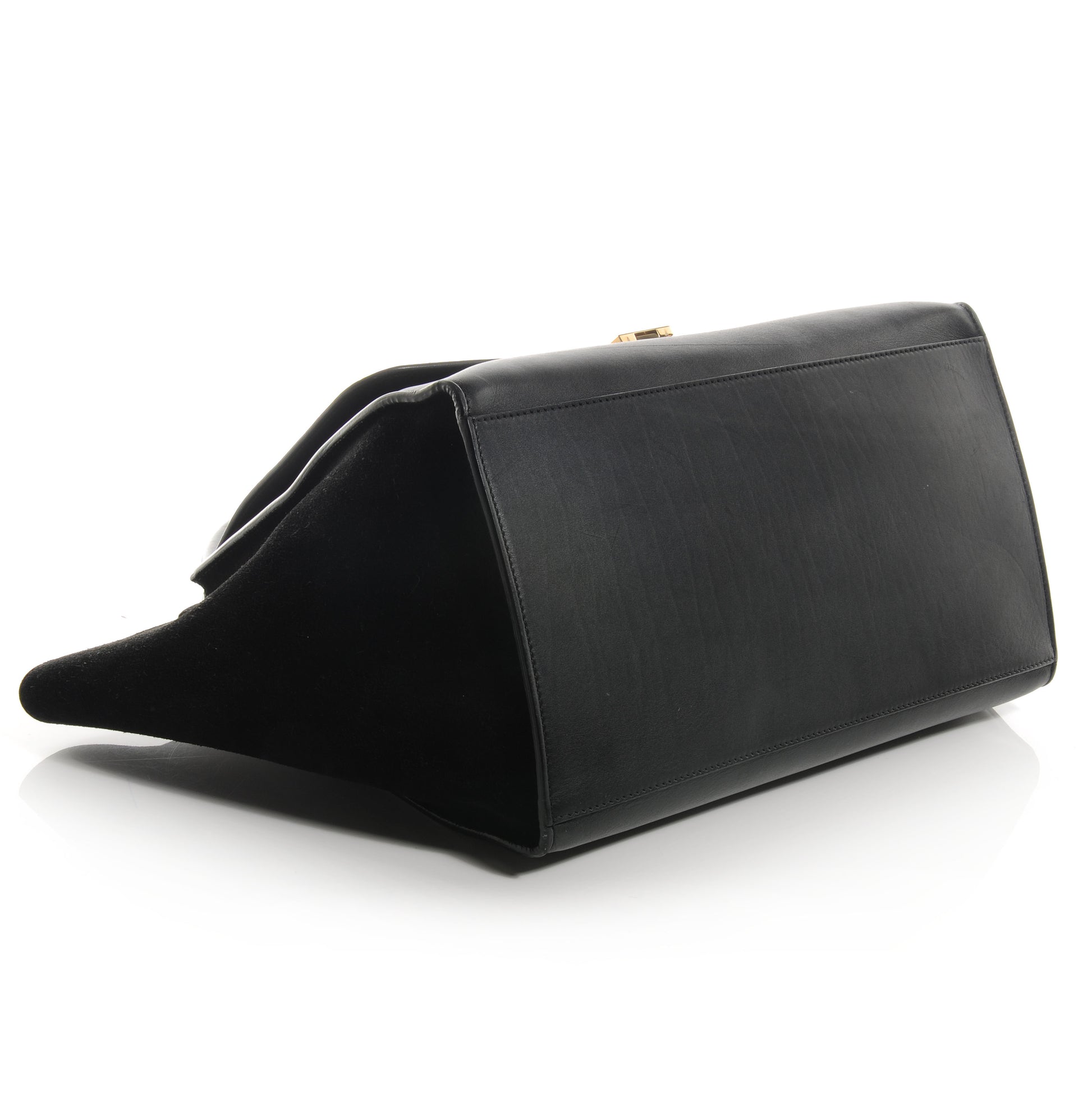 Celine Crocodile Embossed Small Trapeze Black 4 of 9