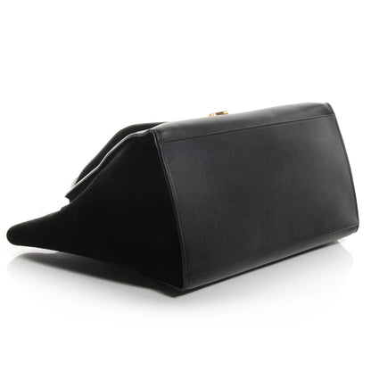 Celine Crocodile Embossed Small Trapeze Black 4 of 9