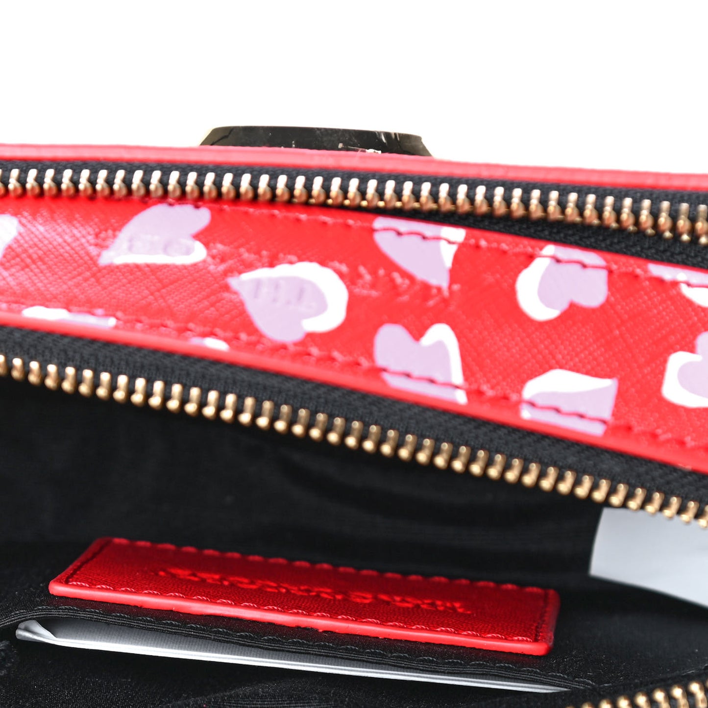 Saffiano Small Heart Print Snapshot Camera Bag Geranium Pink