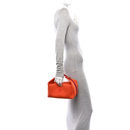 Hermes Canvas Large Bride-A-Brac Pouch Orange Feu Burgundy 2 of 10