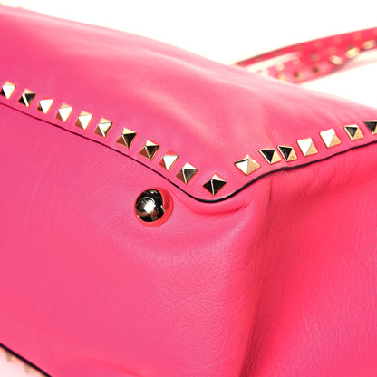 Valentino Garavani Vitello Medium Rockstud Tote Fuxia Fluo 14 of 19