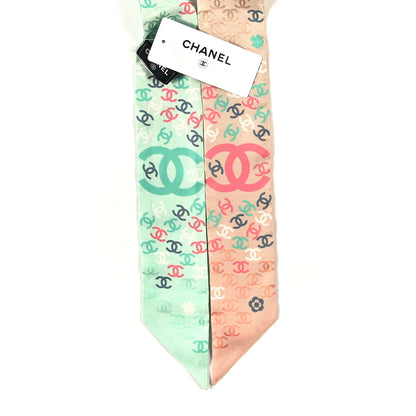 Chanel Silk CC Slim Bandeau Turquoise Pink 2 of 3