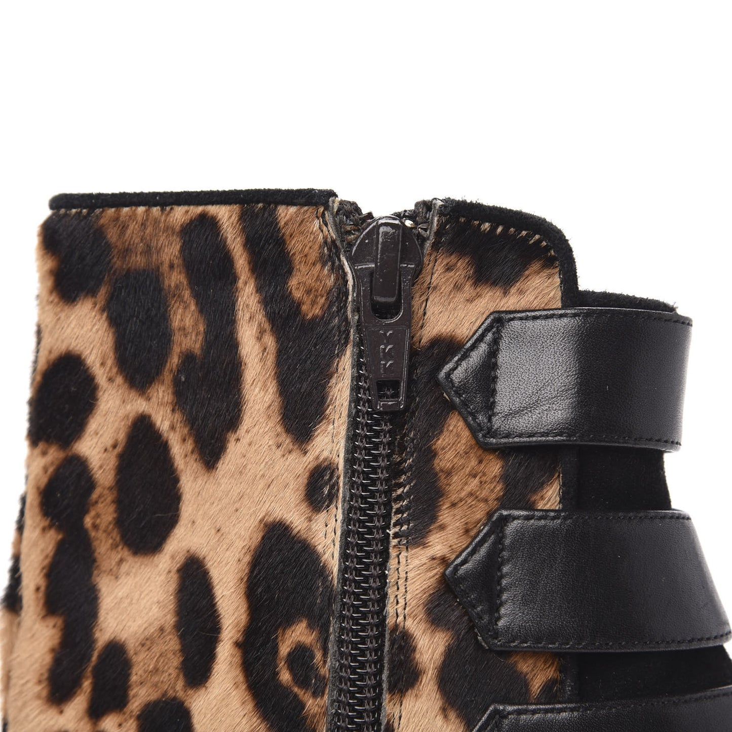 Pony Hair Leopard Veau Velours Triboclou 100 Ankle Boots 35.5 Black