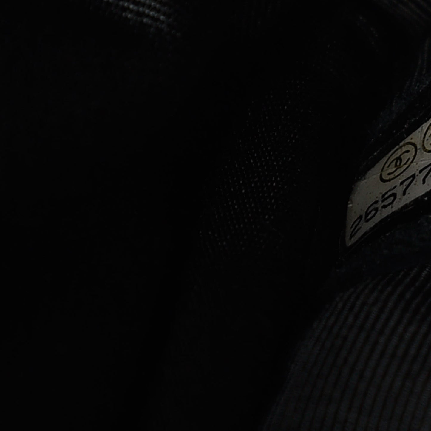 Iridescent Caviar Quilted Small Coco Tassel Camera Case Black